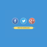 Rounded Social Buttons PSD