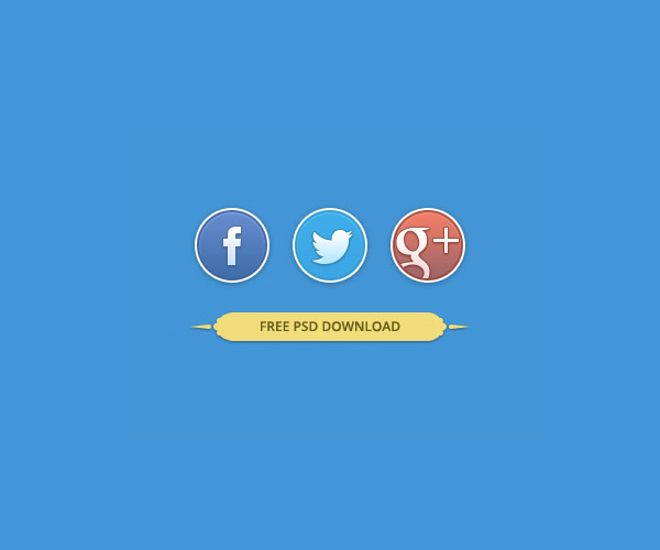 Rounded Social Buttons PSD